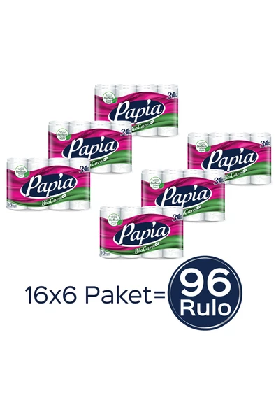 Papia Biocare Tuvalet Kağıdı 96 Rulo (16 Rulo X 6 Paket) - 2