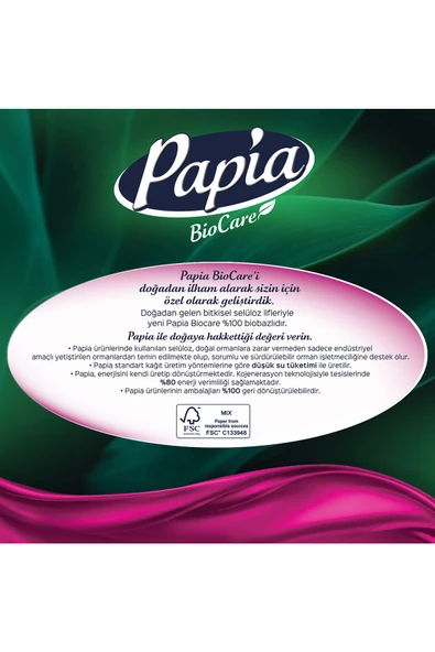 Papia Biocare Tuvalet Kağıdı 96 Rulo (16 Rulo X 6 Paket) - 3