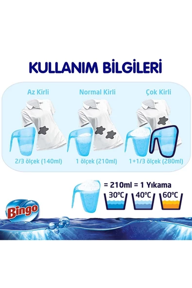 Bingo Matik Toz Çamaşır Deterjanı 4 Kg Ultra Beyaz 2'li - 7