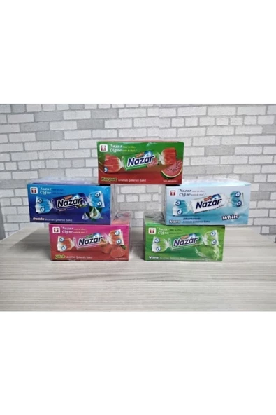 Nazar Tekli Şekersiz Sakız 5 Kutu Damla Ve Naneli 5 Çeşit 500 Adet ürün görseli