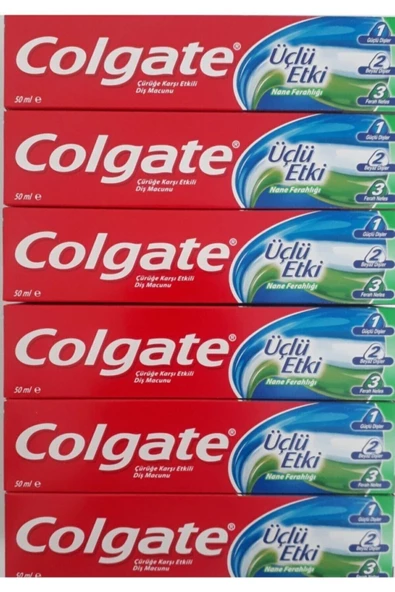 Colgate Üçlü Etkili Diş Macunu 50ml 6lı Paket