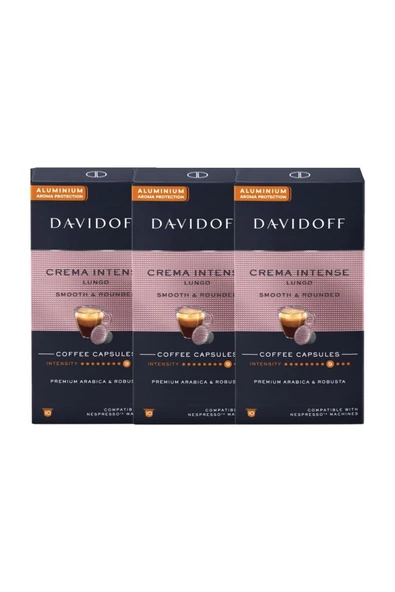 Davidoff Crema Intense Lungo Smooth & Rounded Aluminium Kapsül Kahve 10'lu 3x10