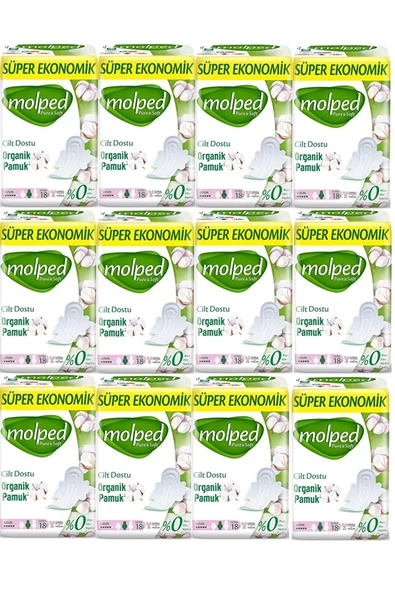 Molped Pure&soft Hijyenik Ped Süper Ekonomik Uzun 18'li 12 Adet