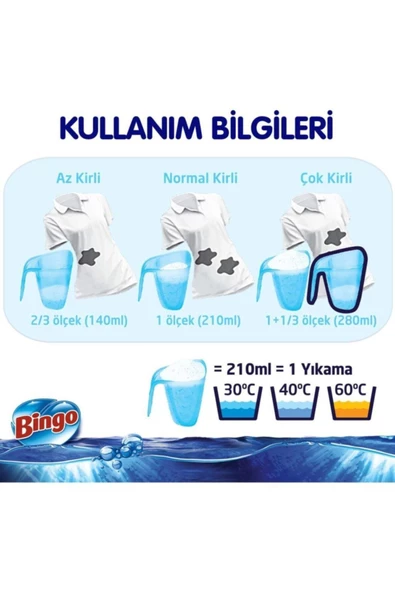 Bingo Matik Toz Çamaşır Deterjanı 4 Kg Ultra Beyaz 2'li - 6