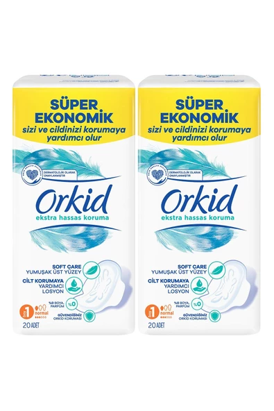 Orkid Extra Hassas Koruma Normal Süper Ekonomik Paket 40 Ped (20 X2) Boy 1 - 2