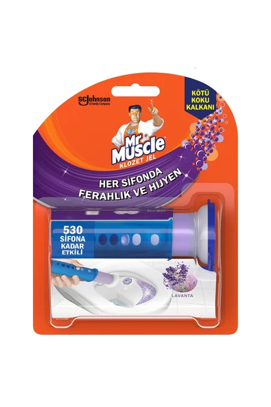 Mr. Muscle Klozet Jel Blok, Tuvalet Temizleyici, Lavanta, 36g - 1