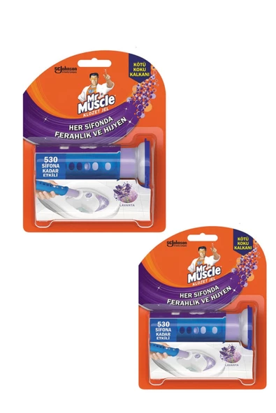 Mr. Muscle Klozet Jel Blok, Tuvalet Temizleyici, Lavanta, 36g X 2 Adet