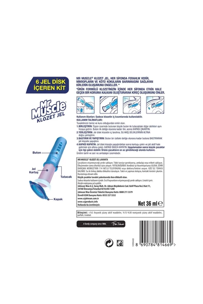 Mr. Muscle Klozet Jel Blok, Tuvalet Temizleyici, Lavanta, 36g - 2