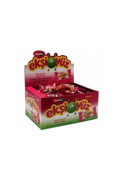 SAADET Ekşiyüz Sakız 100'lü 5 Paket (tutti Frutti Çilek Portakal Kola Böğürtlen) - 3