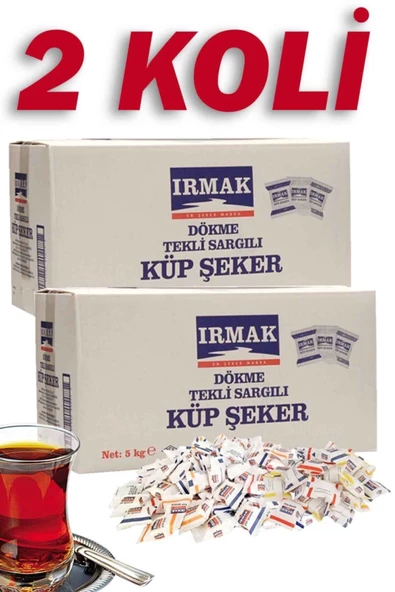 Irmak 2 Koli Tek Sargılı Hijyenik Küp Şeker 5 Kg X 2  10 kg