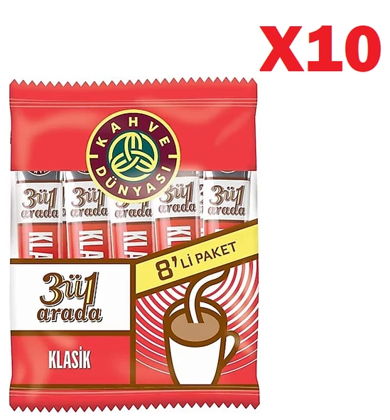 Kahve Dünyası 3ü 1 Arada Klasık 8'Li Mp 10 Paket ürün görseli 1