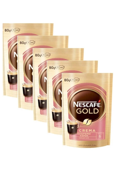 Nescafe Gold Crema Çözünebilir Kahve Özel Seri 80 gr x 5 Adet