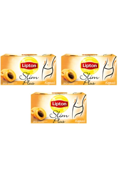 Lipton Slim Plus Kayısılı 20'li 3 Paket