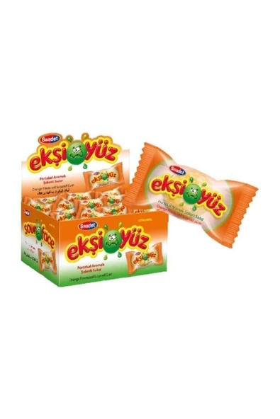 SAADET Ekşiyüz Sakız 100 Adet Portakal Aromalı