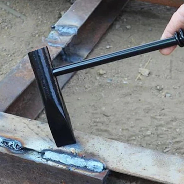 Metal Kaynak Cüruf Çekiç Çapak Alma Temizleme Kaynakçı Çekici Düz Kaski Uçlu Paslanmaz Demir - 3