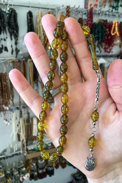 Güzel Çekimli Çay Fosilli Erkek İçin Tesbih - 2