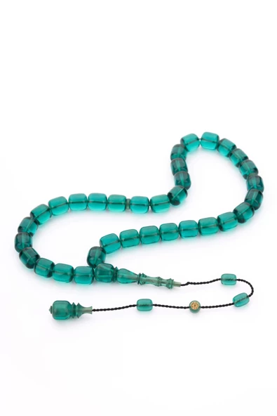 Ferahlatan Rengi İle Özel İmzalı Ateş Kehribar Tesbih - Resim 2