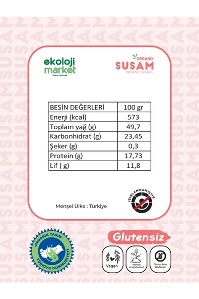 Organik Glütensiz Susam 100 gr - 3