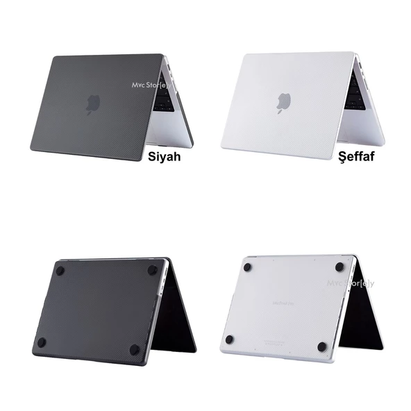 Macbook Pro 16inç Kılıf M1-M2-M3-M4, Karbon Fiber (Touchbarsız 16.2" Pro) A2485 A2780 A2991 A3403 A3186 ile Uyumlu - 8