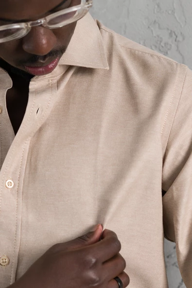 Advante Slimfit Yazlık Düz Pamuklu Gömlek - Resim 8