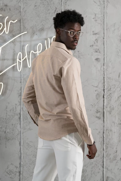 Advante Slimfit Yazlık Düz Pamuklu Gömlek - Resim 9