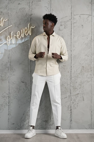 Advante Slimfit Yazlık Düz Pamuklu Gömlek - Resim 10