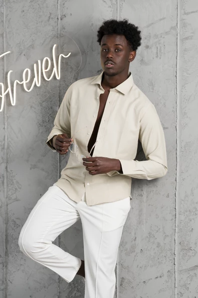 Advante Slimfit Yazlık Düz Pamuklu Gömlek - Resim 11