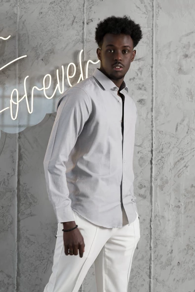 Advante Slimfit Yazlık Düz Pamuklu Gömlek - Resim 3