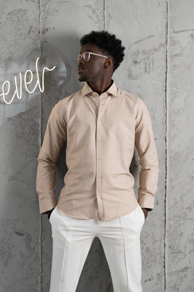 Advante Slimfit Yazlık Düz Pamuklu Gömlek - Resim 7