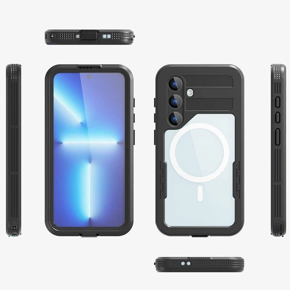 Vendas Samsung Galaxy S24 Plus Magsafe Şarj Özellikli 1-1 Su Geçirmez Kılıf - 6