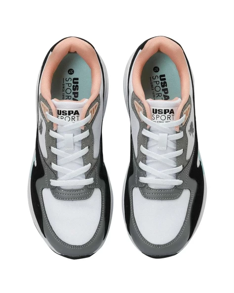 U.s. Polo Assn. Husky Wmn 4Fx Kadın Beyaz-Siyah-Somon Sneaker Ayakkabı - 6