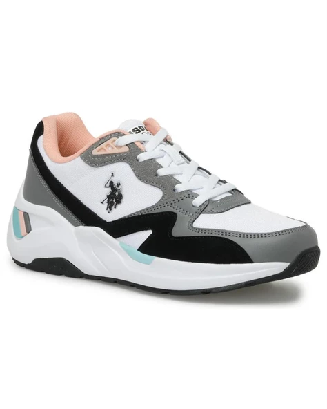 U.s. Polo Assn. Husky Wmn 4Fx Kadın Beyaz-Siyah-Somon Sneaker Ayakkabı