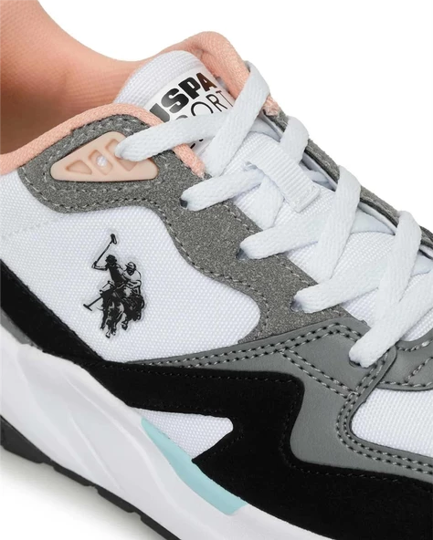 U.s. Polo Assn. Husky Wmn 4Fx Kadın Beyaz-Siyah-Somon Sneaker Ayakkabı - 7