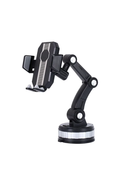 Araç içi Telefon Tutucu Ayarlanabilir Uzayablen Karbon Görünümlü Vantuzlu Cam ve Torpido için Uygun - 4