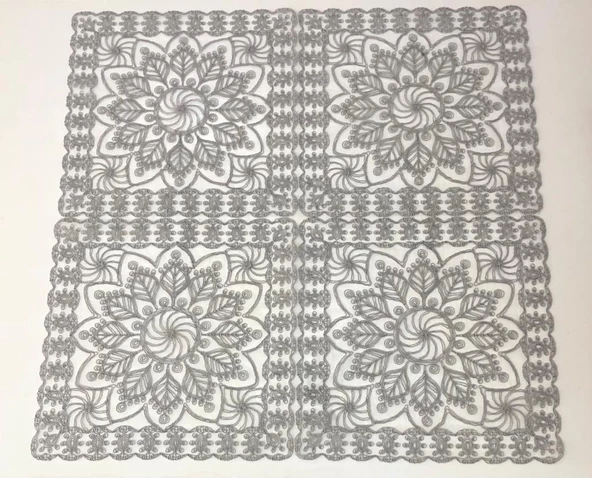 Papatya Desenli Kordon İşlemeli Fiskos Örtüsü 85 x 85