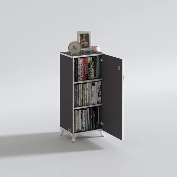 Kenzlife mutfak dolabı zehra 088*030*032 gri kilitli ayaklı banyo evrak ofis kitaplık ayakkabılık kiler - Resim 3