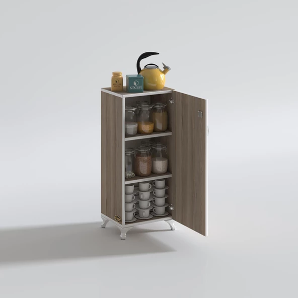 Kenzlife mutfak dolabı zehra 088*050*032 crd kilitli ayaklı banyo evrak ofis kitaplık ayakkabılık kiler ürün görseli