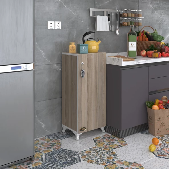 Kenzlife mutfak dolabı zehra 088*050*032 crd kilitli ayaklı banyo evrak ofis kitaplık ayakkabılık kiler - Resim 4
