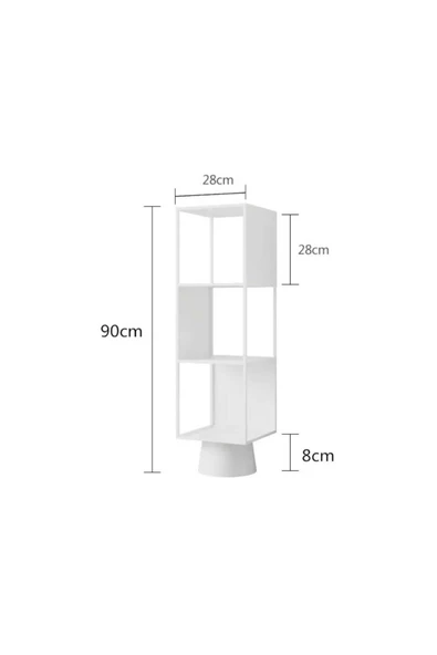 TRENDESK Metal Siyah 4 Katlı Köşe Kitaplık  118-28-28 cm - 3