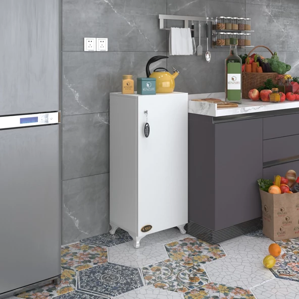 Kenzlife mutfak dolabı zehra 108*030*032 byz kilitli ayaklı banyo evrak ofis kitaplık ayakkabılık kiler - 4