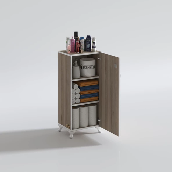 Kenzlife mutfak dolabı zehra 108*030*032 crd kilitli ayaklı banyo evrak ofis kitaplık ayakkabılık kiler - 2