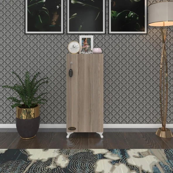 Kenzlife mutfak dolabı zehra 108*030*032 crd kilitli ayaklı banyo evrak ofis kitaplık ayakkabılık kiler - 5