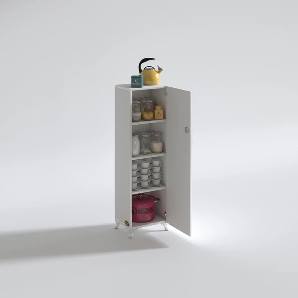 Kenzlife mutfak dolabı zehra 128*030*032 byz kilitli ayaklı banyo evrak ofis kitaplık ayakkabılık kiler