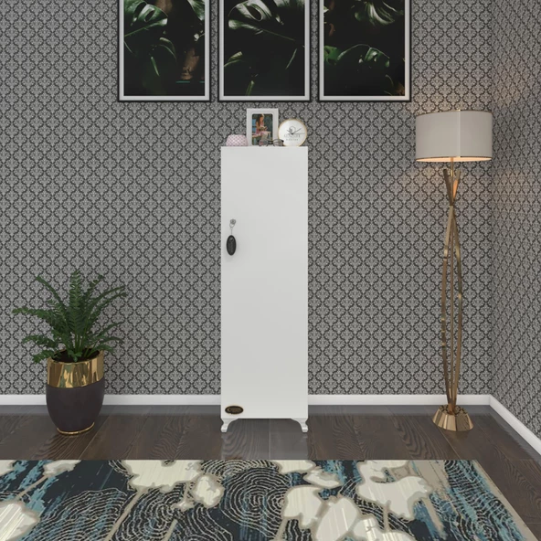 Kenzlife mutfak dolabı zehra 128*030*032 byz kilitli ayaklı banyo evrak ofis kitaplık ayakkabılık kiler - 5