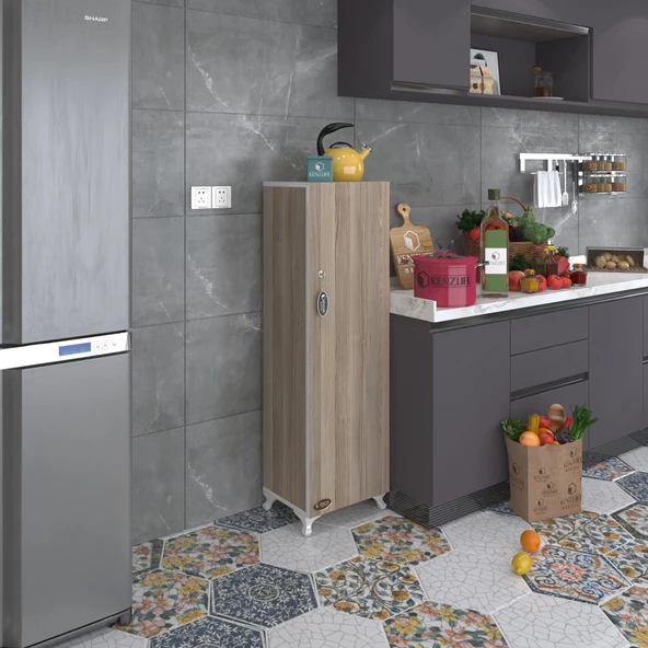 Kenzlife mutfak dolabı zehra 128*030*032 crd kilitli ayaklı banyo evrak ofis kitaplık ayakkabılık kiler - Resim 5
