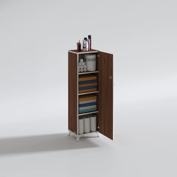 Kenzlife mutfak dolabı zehra 128*030*032 cvz kilitli ayaklı banyo evrak ofis kitaplık ayakkabılık kiler ürün görseli