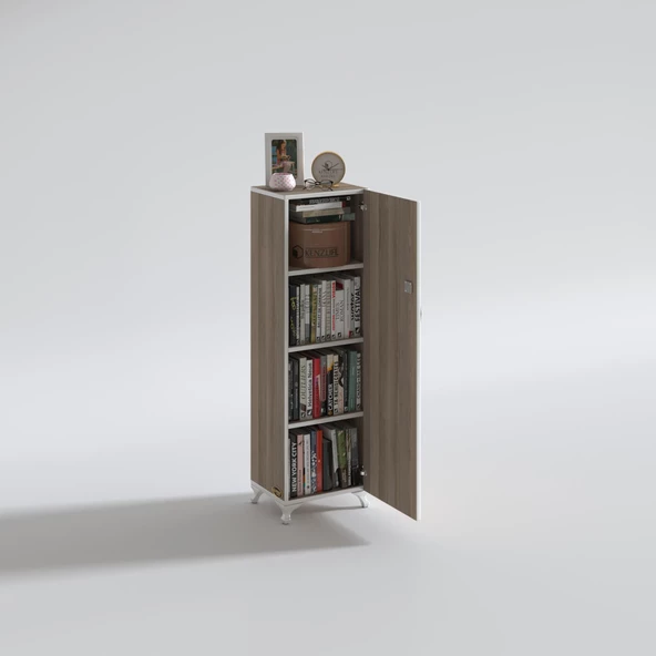 Kenzlife mutfak dolabı zehra 128*030*032 crd kilitli ayaklı banyo evrak ofis kitaplık ayakkabılık kiler - Resim 2