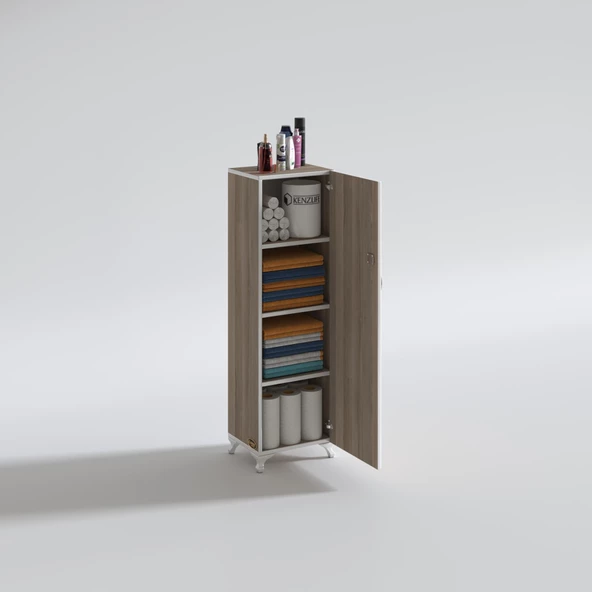 Kenzlife mutfak dolabı zehra 128*030*032 crd kilitli ayaklı banyo evrak ofis kitaplık ayakkabılık kiler - Resim 4