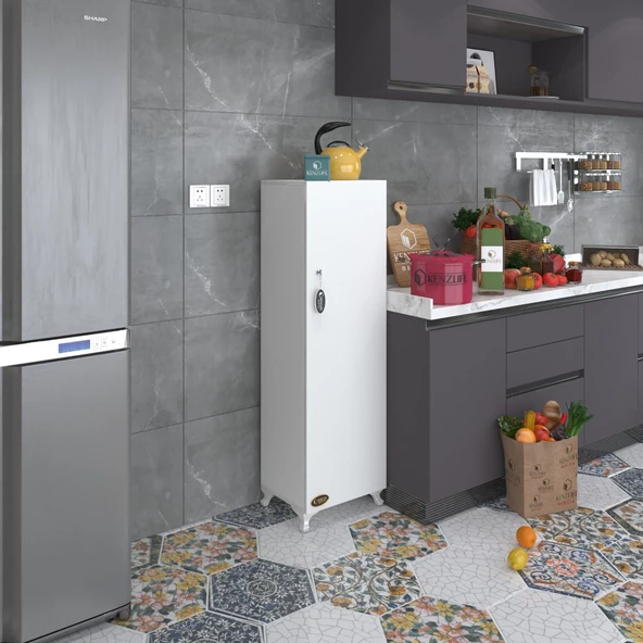 Kenzlife mutfak dolabı zehra 128*030*032 byz kilitli ayaklı banyo evrak ofis kitaplık ayakkabılık kiler - 4