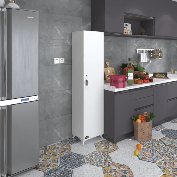 Kenzlife mutfak dolabı zehra 168*030*032 byz kilitli ayaklı banyo evrak ofis kitaplık ayakkabılık kiler - Resim 4